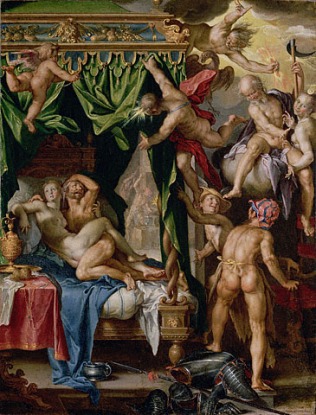  WTEWAEL Joachim, Mars et Vénus surpris par les dieux, 1610 1614, Huile sur argent. 